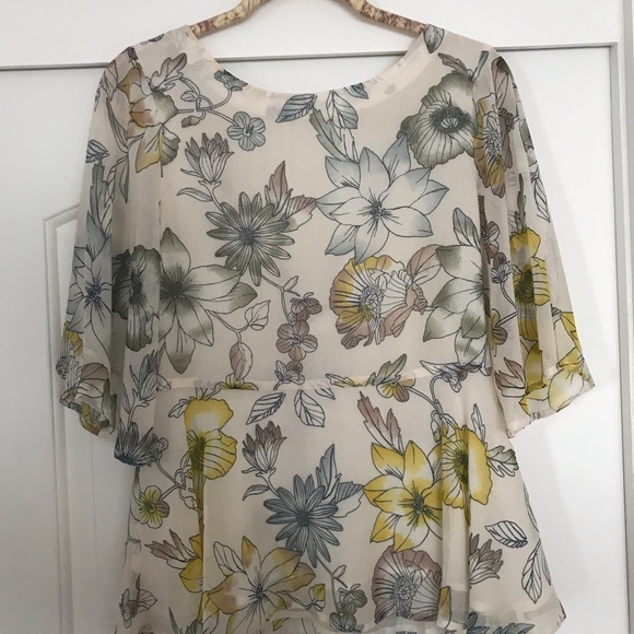 Anthropologie Floral Peplum Blouse - Picture 5 of 6